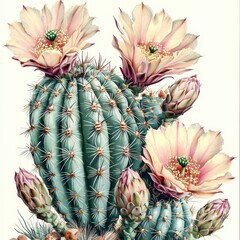 Obraz premium Boho Chic Cactus Illustrations with a Watercolor Touch