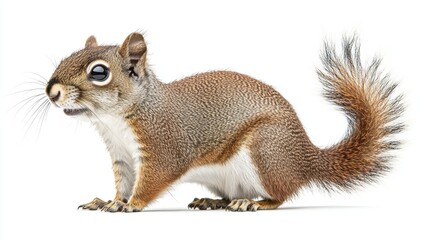 Obraz premium Detailed Close-Up of a Cute Squirrel Against a Bright Background