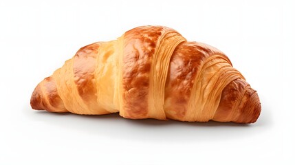 Freshly Baked Golden Croissant on Transparent Background   Flaky Crisp and Deliciously Appetizing Pastry for Breakfast or Snacking