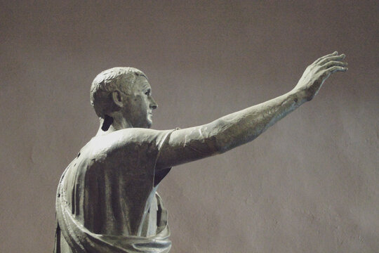 Detail of ancient statue. Archeological museum. Florence, Italy