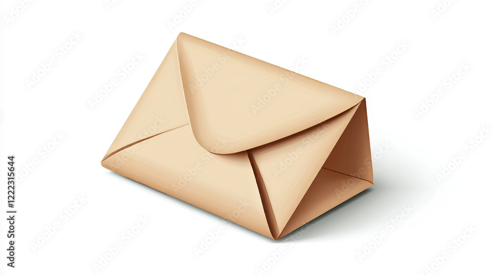 Poster set of brown paper envelopes for mail document or message blank mockup 3d realistic vector illustrat