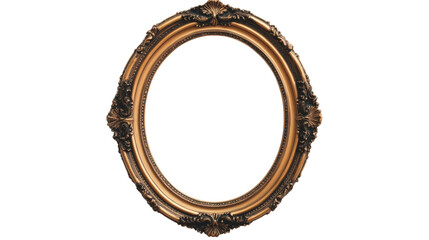 Royal gold frame on transparent background 