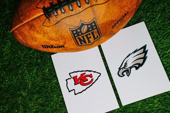 Kansas City Chiefs vs. Philadelphia Eagles, Super Bowl LIX for season 2024, NFL Final, American football championship game in Superdome in New Orleans, Louisiana
