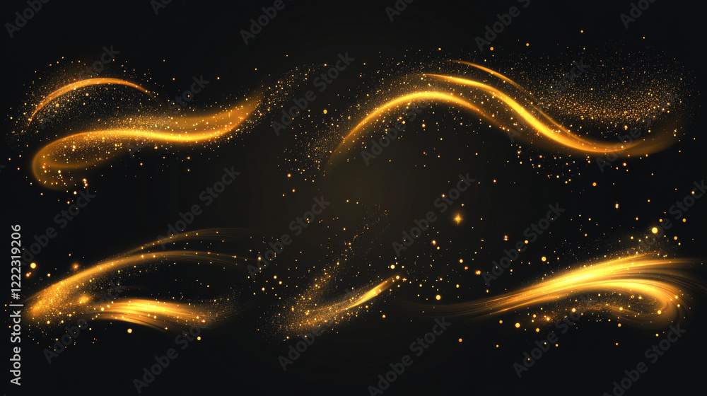 Poster golden explode glow effect - shine light rays with burst and sparkles. sun or star flash with beam a