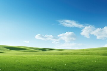 Obraz premium Scenery simplified empty grassland landscape outdoors horizon.