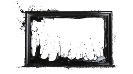 Paint splash frame on transparent background