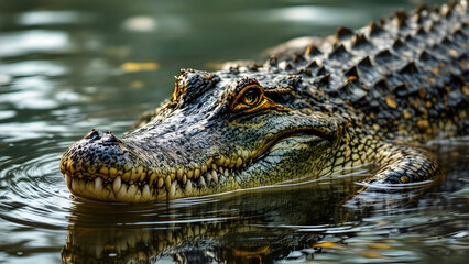 Obraz premium Alligator resting in water