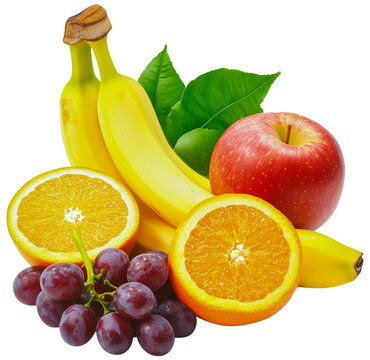 multifruit isolated on white background