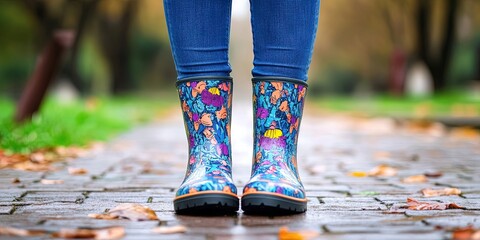 woman wearing rain boots 