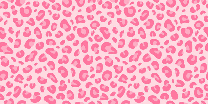Pink leopard seamless pattern. Jaguar print. Cheetah pastel background. Design for fashion, textiles, print nails, wrapping paper, wallpaper