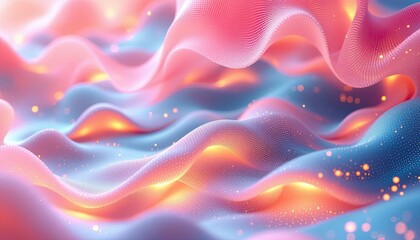 Obraz premium Abstract wave pattern with vibrant colors and glittering particles