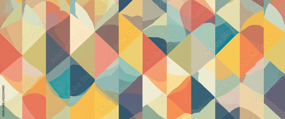 Poster colorful geometric abstract pattern with overlapping shapes