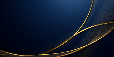 Abstract gold geometry wave on dark blue background