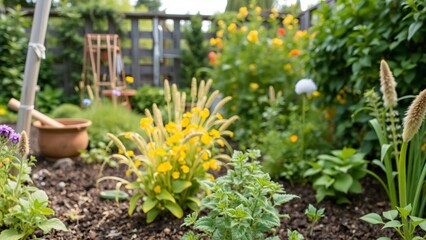 Vibrant Cottage Garden in Full Bloom