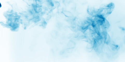 Light blur background with cyan, blue fog floating in the air.