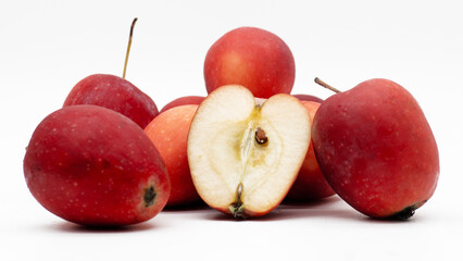 Red Apple isolated on white background, Fresh Red Apple on white background, With clipping path.