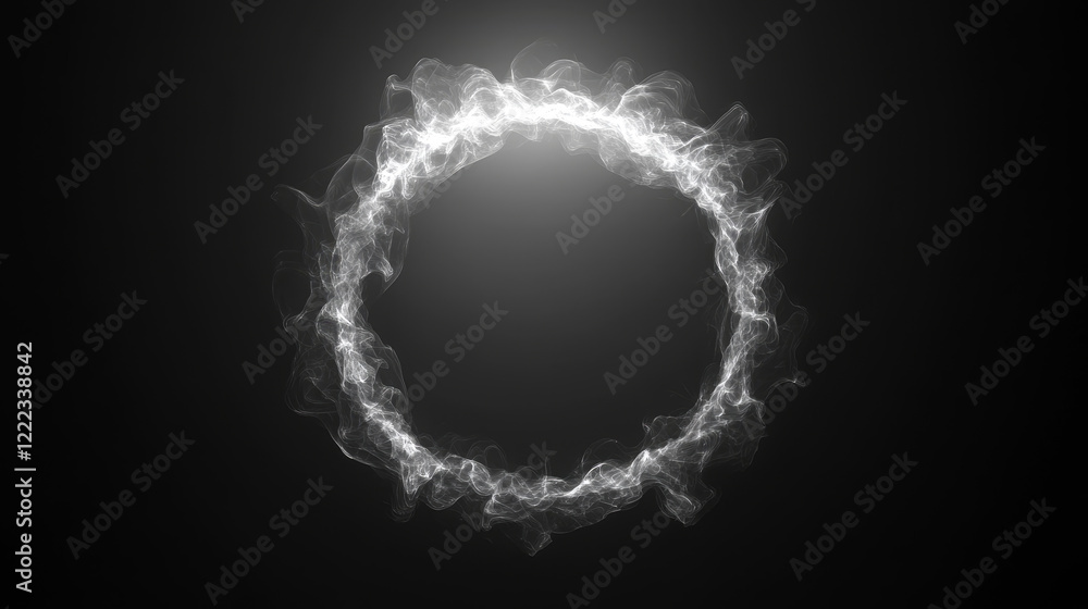 Poster smoke ring cloud vector steam round cloud effect. abstract transparent hookah shape isolated on back