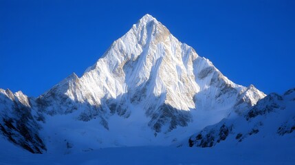 Obraz premium Majestic Snowy Mountain Peak under Blue Sky