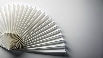 Abstract White Folding Paper Fan 3D Render - Modern Minimalist Wall Art Background