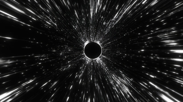 Black hole, wormhole grid. Line wireframe of space warp, tunnel or portal. Abstract geometric background of optical illusion, vortex or funnel, vector outline illustration