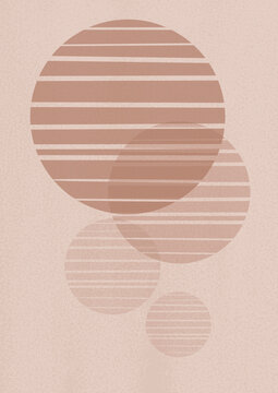 Abstract illustration with mocha mousse Pantone color
