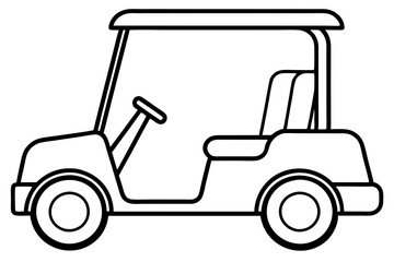 Elegant Golf Cart Line Drawing