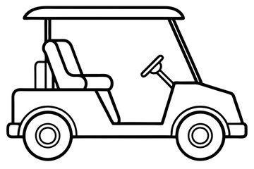 Fototapeta premium Elegant Golf Cart Line Drawing