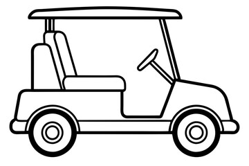 Elegant Golf Cart Line Drawing