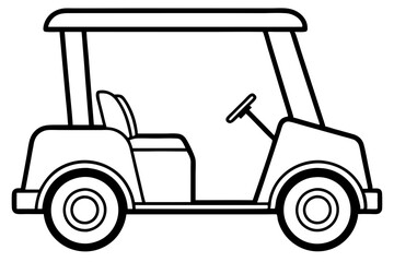Elegant Golf Cart Line Drawing