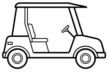 Elegant Golf Cart Line Drawing