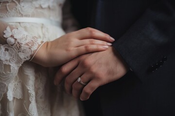 Wedding finger bride ring.
