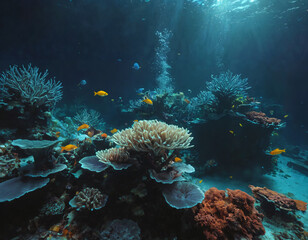 Obraz premium coral reef and diver