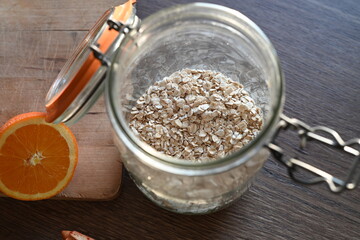 oatmeal in a glass jar