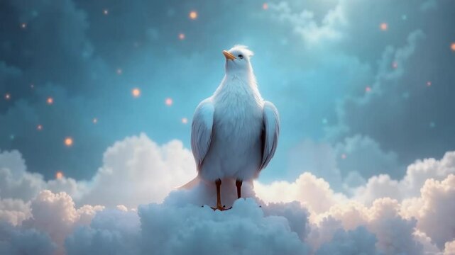 A white bird with its wings spread out in the sky
