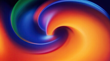Obraz premium Background with dynamic abstract swirl blending rich orange, blue, and green hues