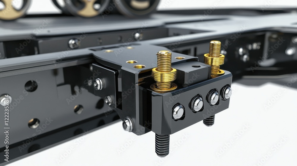 Poster close-up view of a high-quality mechanical component showcasing intricate details and craftsmanship