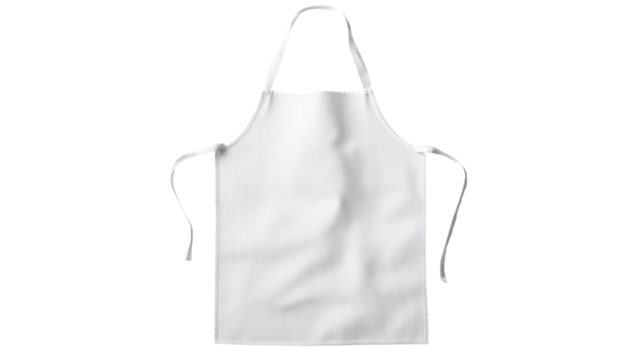 White rainbow kitchen apron on transparent background
