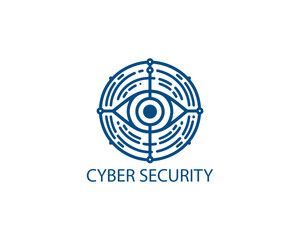 Modern cyber security logo Template. Cyber security logo icon symbol vector illustration.