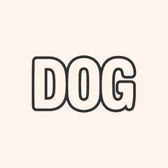 Stylish Dog Typography Vector Illustration with Creative Text Design Template and Colorful Background for Pet and Animal Lovers