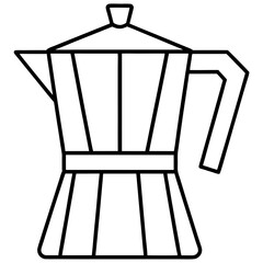 Elegant Coffee Pot Line Drawing
