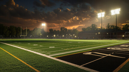 Stage spotlights set, light projectors for stadium
