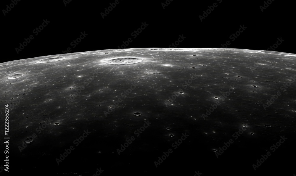 Poster stunning high-resolution image of the moon in space with detailed surface craters and glowing edges,