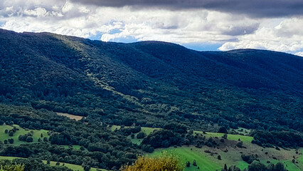 Fototapeta premium Beautiful view of Carpathians from mountain top.