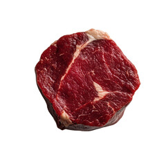 Obraz premium piece of raw beef meat on clean transparent background