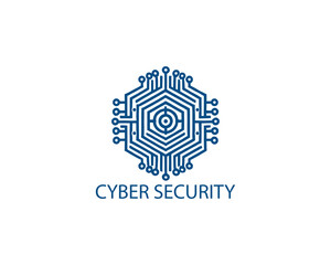 Modern cyber security logo Template. Cyber security logo icon symbol vector illustration.