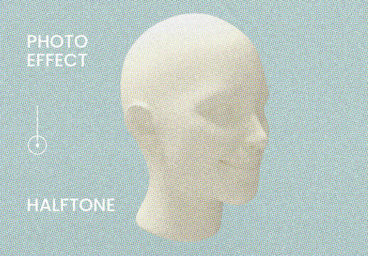 Halftone Photo Effect Mockup