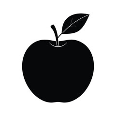 apple on black vector silhouette
