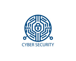 Modern cyber security logo Template. Cyber security logo icon symbol vector illustration.