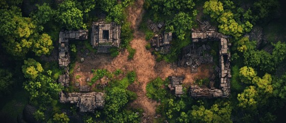 Overgrown Battlemap Design for Tabletop Role-Playing Games