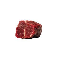Obraz premium piece of raw beef meat on clean transparent background